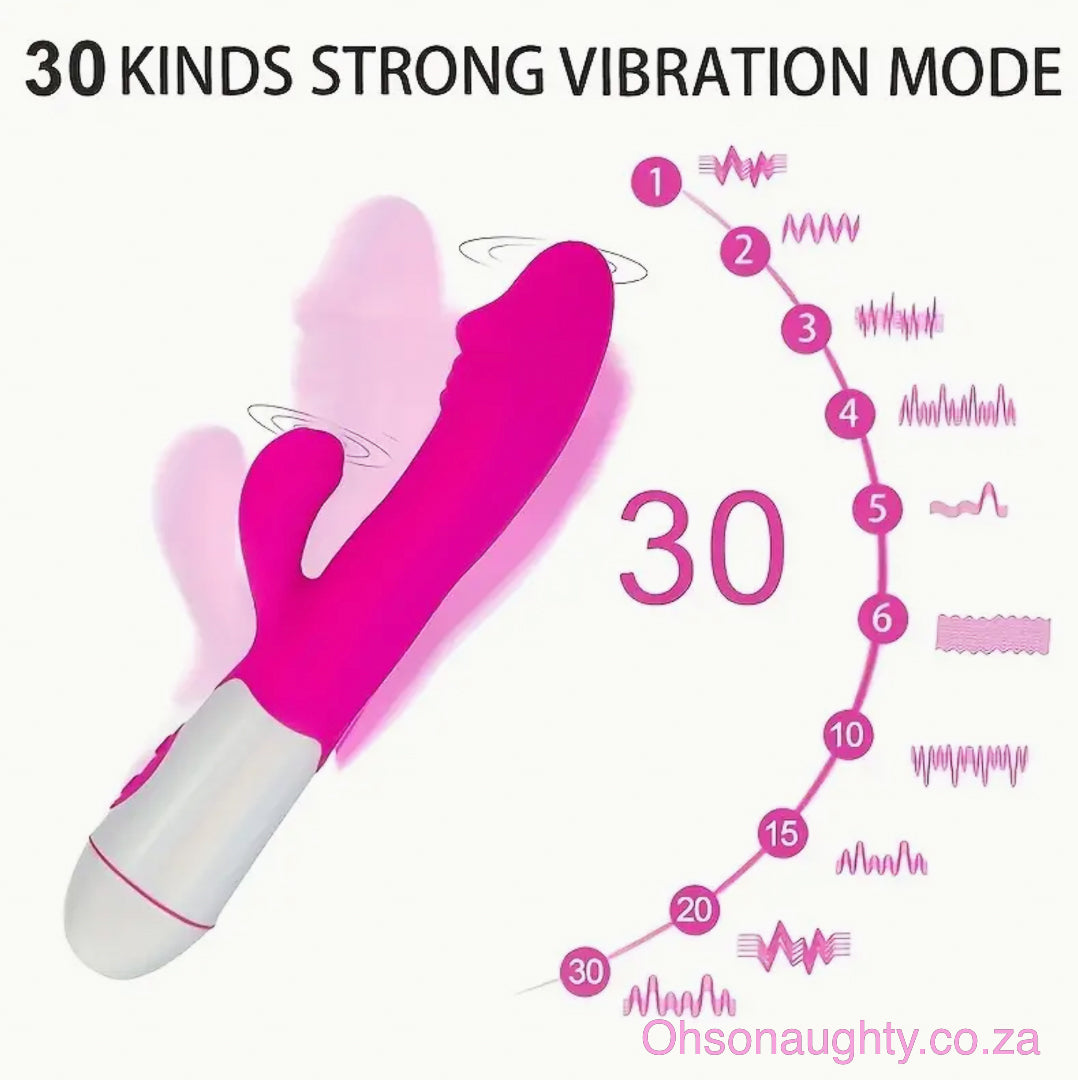 30 speed G Spot Dildo Rabbit Vibrator, Used For Women's Dual Vibration Oh So Naughty