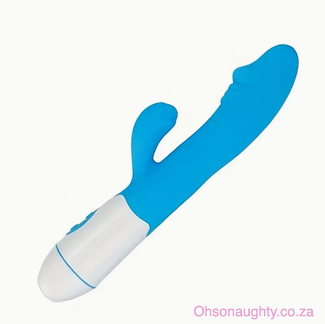 30 speed G Spot Dildo Rabbit Vibrator, Used For Women's Dual Vibration Blue USB charged Oh So Naughty