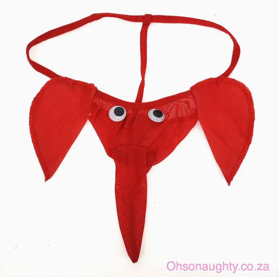 Men's Elephant Nose Shaped G-Strings Red Oh So Naughty