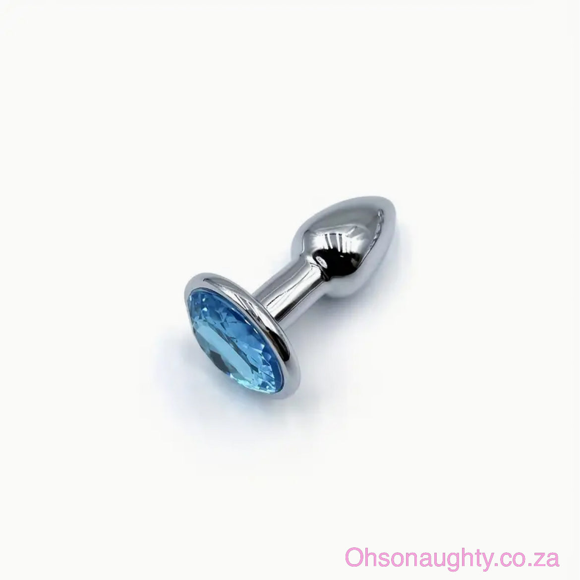Steel Anal Plug with Blue Colour crystal - 5 sizes Oh So Naughty