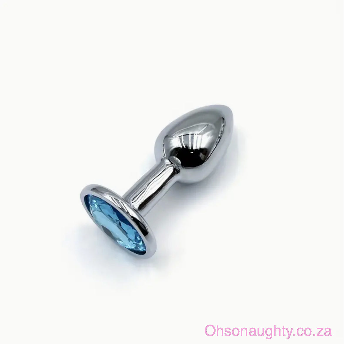 Steel Anal Plug with Blue Colour crystal - 5 sizes Oh So Naughty