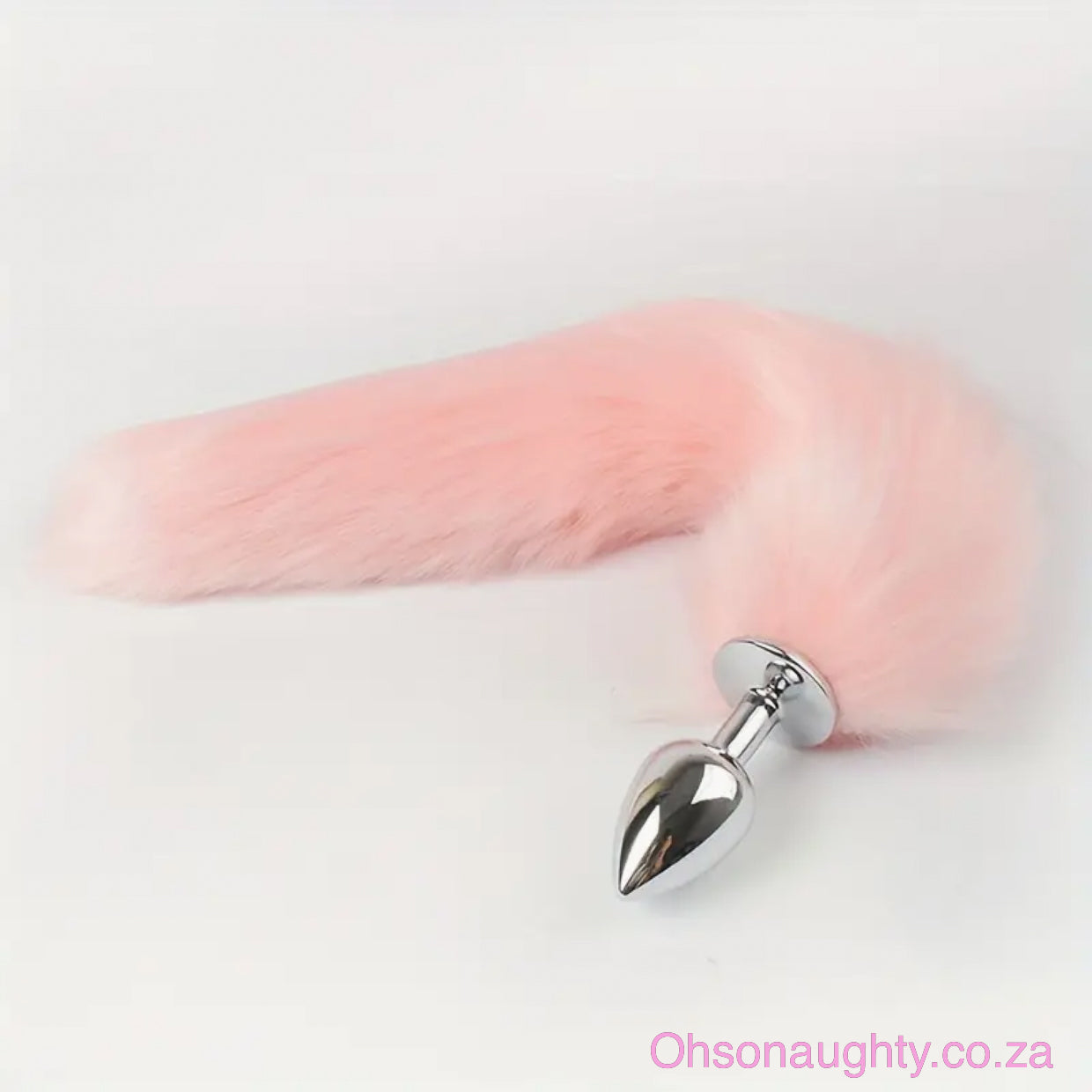 Fluffy Fox Tail - Metal Anal Plug Pink Oh So Naughty