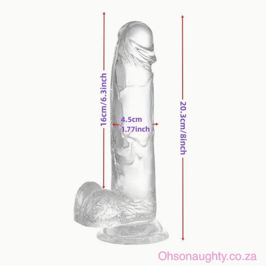 8-Inch Realistic Dildo with Suction Cup - light Beige only Oh So Naughty