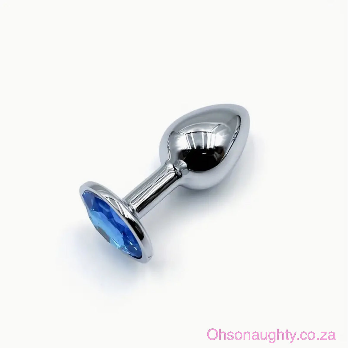 Steel Anal Plug with Blue Colour crystal - 5 sizes Oh So Naughty