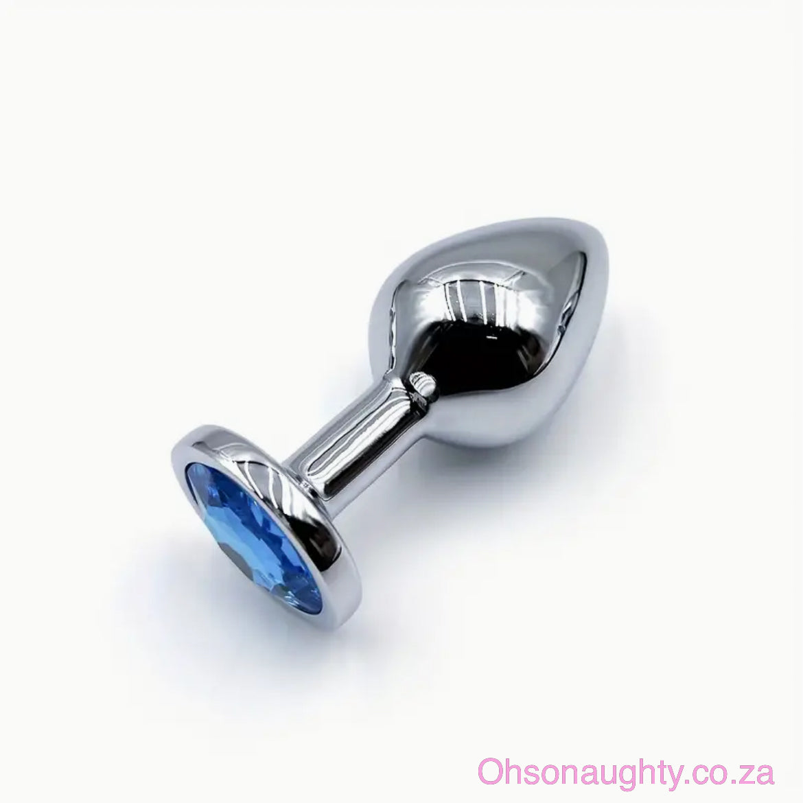 Steel Anal Plug with Blue Colour crystal - 5 sizes Oh So Naughty