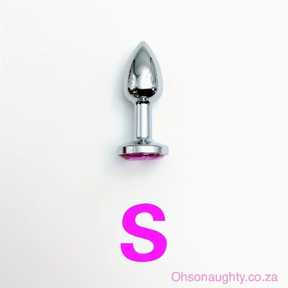 Steel Anal Plug with Pink Colour crystal Oh So Naughty