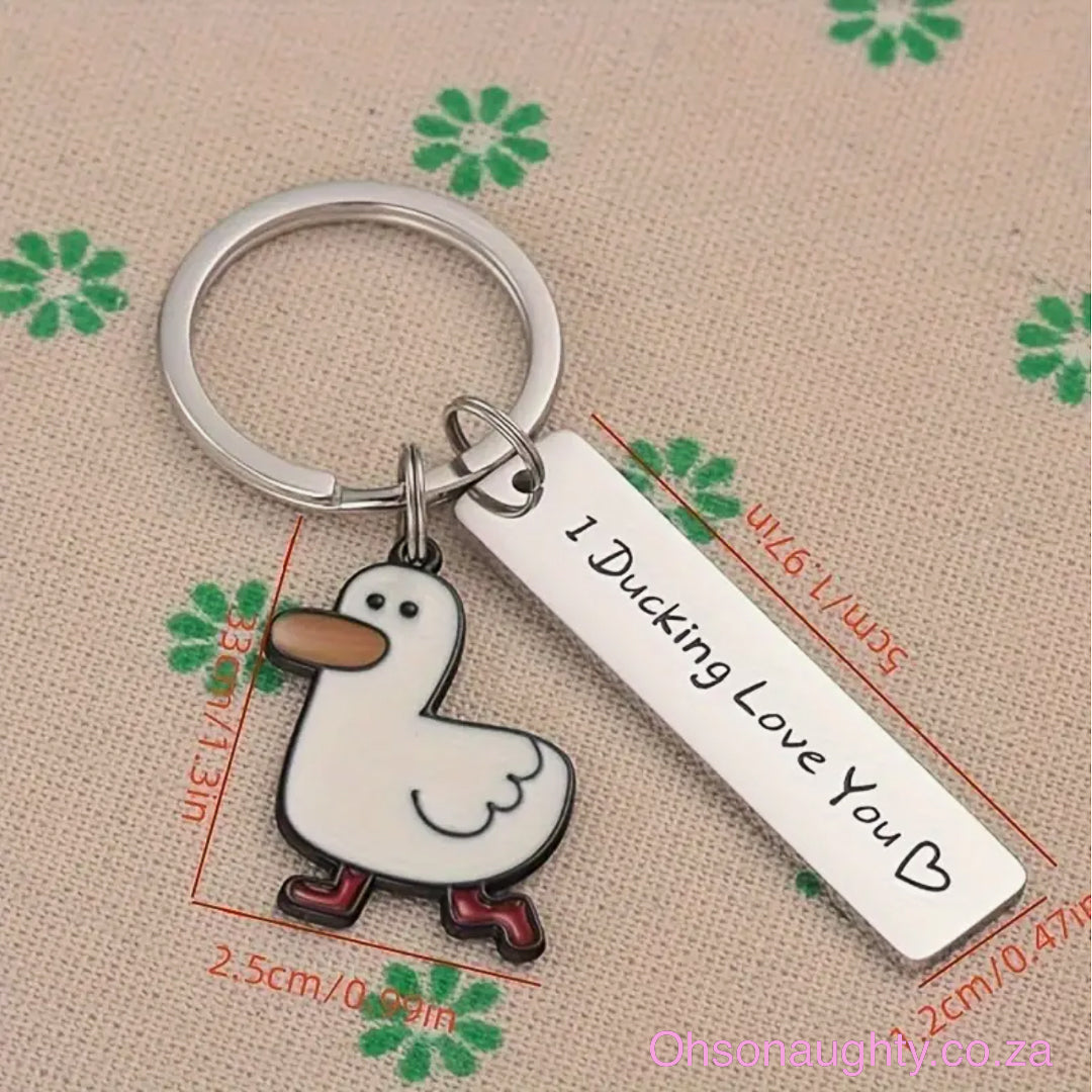 I Ducking Love You Cute Duck Pun Keychain Oh So Naughty