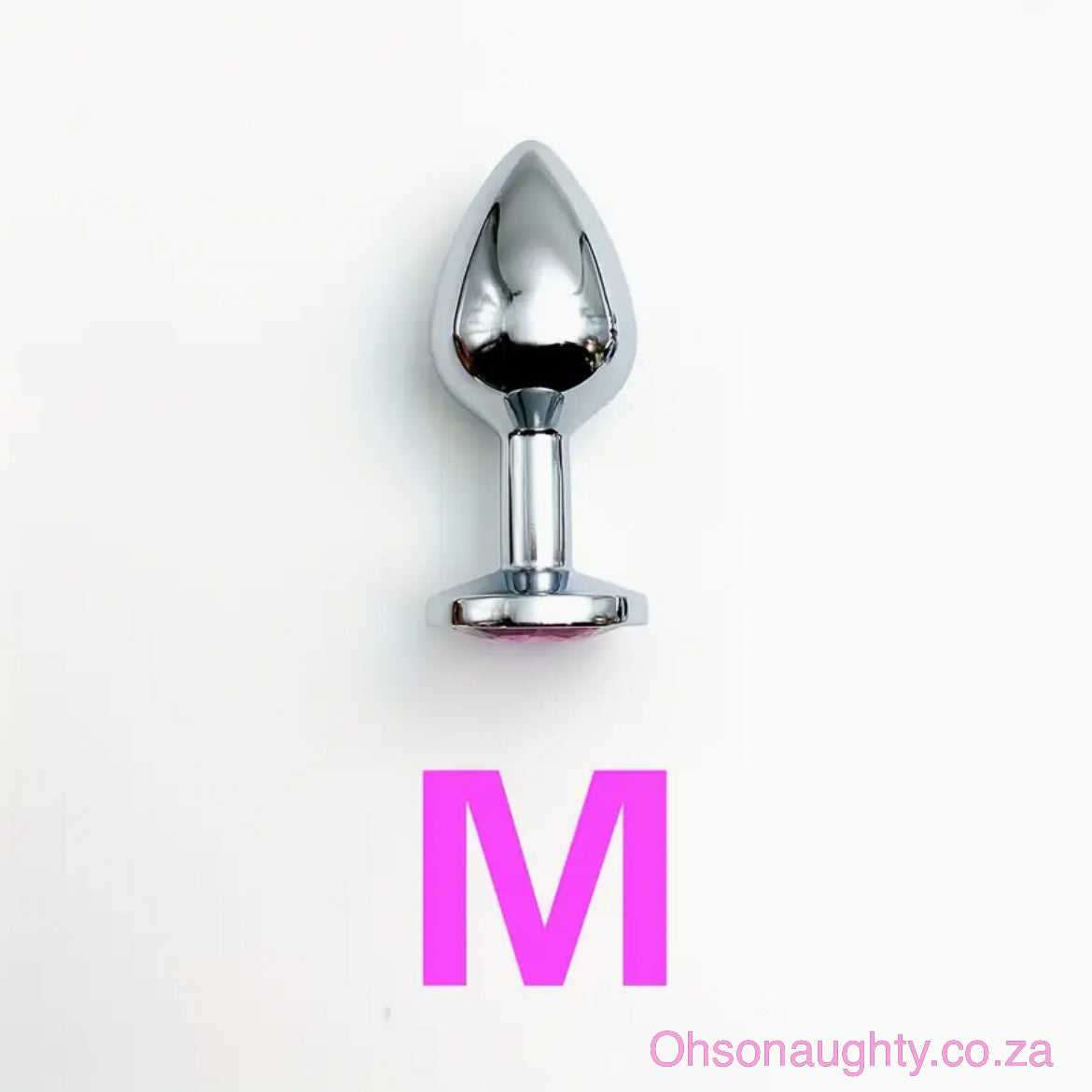 Steel Anal Plug with Pink Colour crystal Oh So Naughty