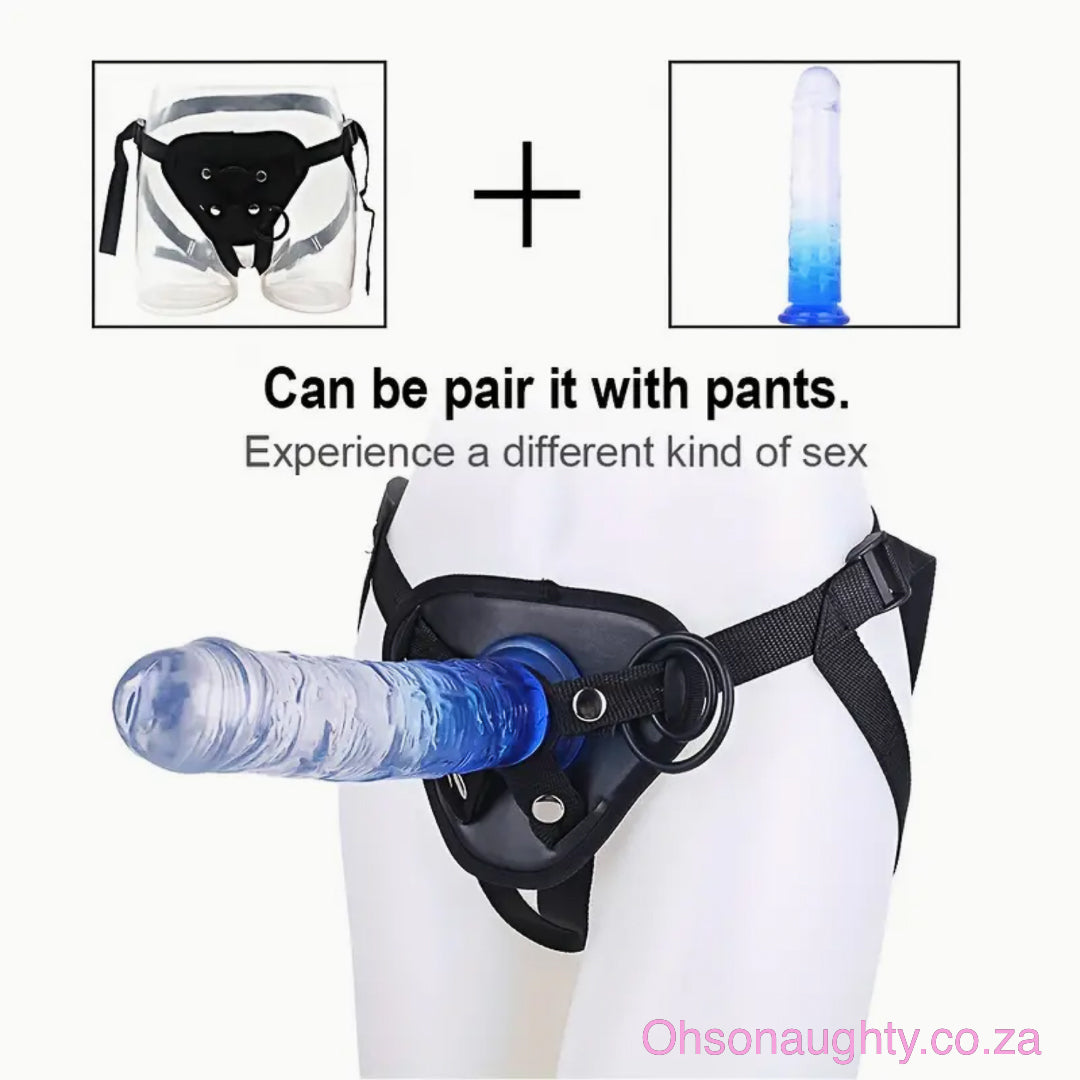 Blue/Transparent Dual-Tone Crystal Dildo Oh So Naughty