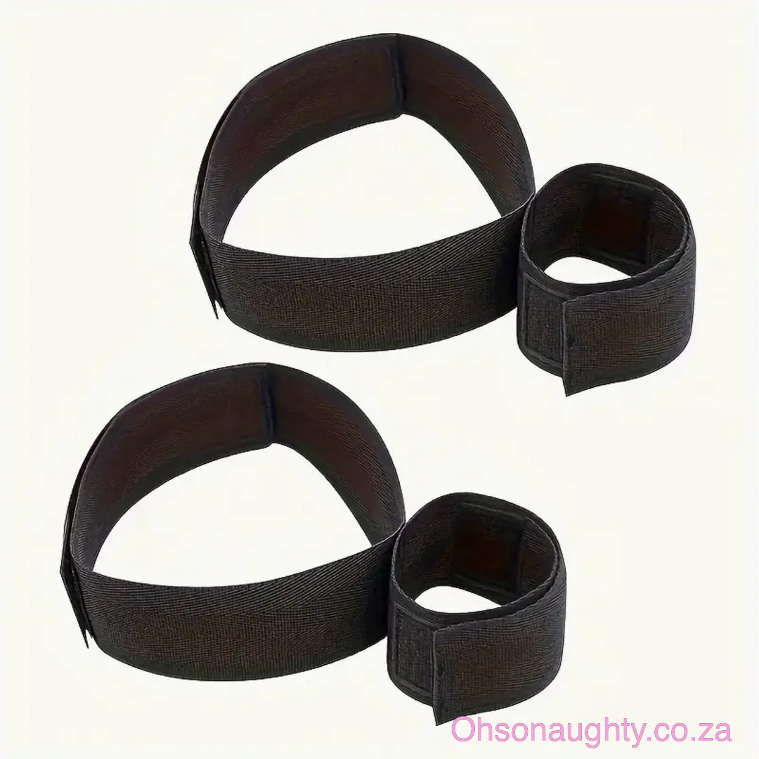 Adjustable Black Wrist and Ankle Cuffs Oh So Naughty