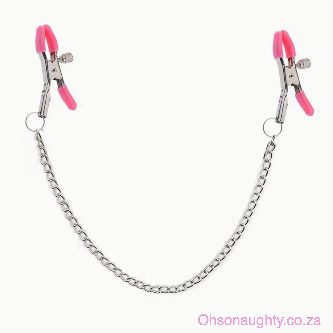 Nipple Clamps With Chain Pink Oh So Naughty