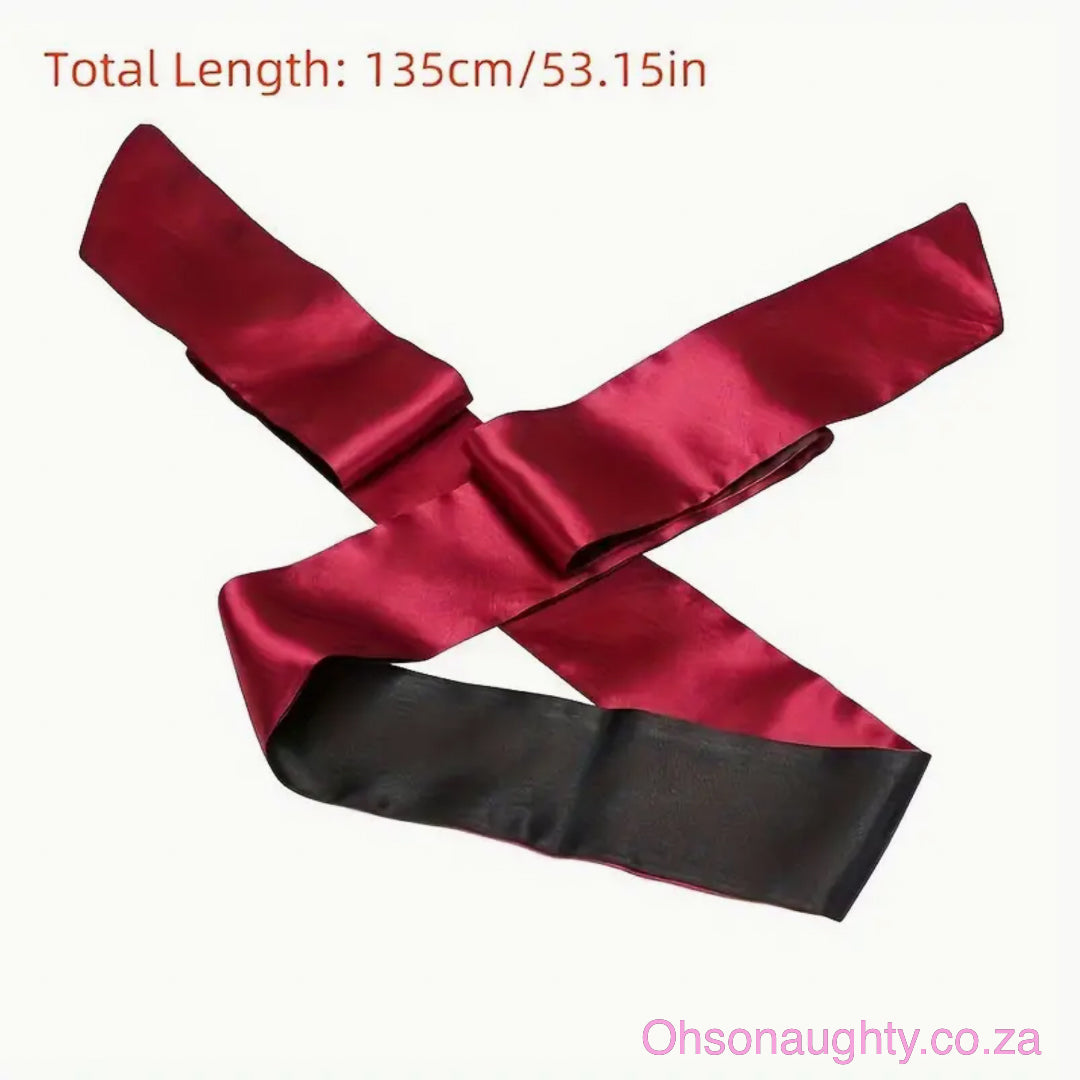 Sexy Satin Blindfold Red & Black Oh So Naughty