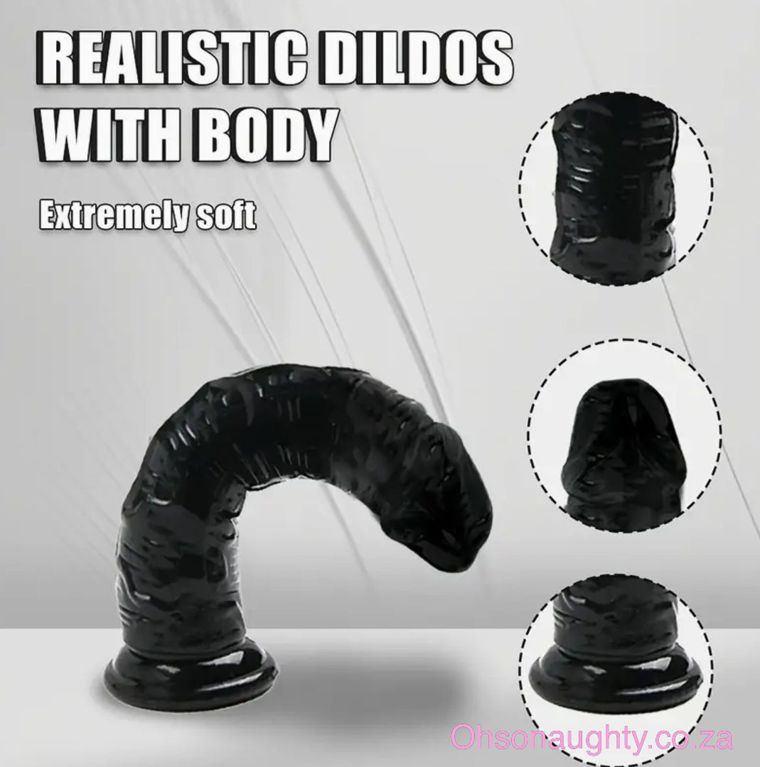 Black Crystal Realistic Dildo Oh So Naughty
