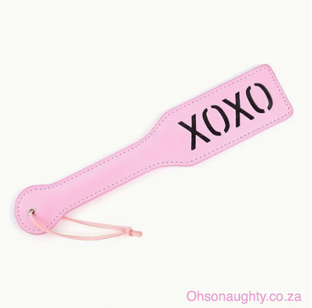 XOXO Double Leather Spanking Paddle Pink Oh So Naughty