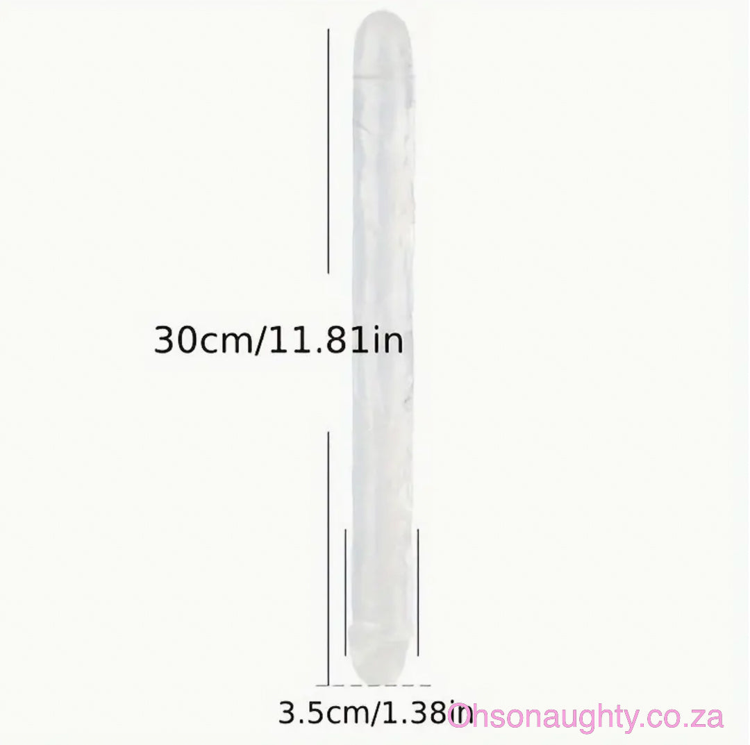 30cm Crystal look Dual Head Dildo Clear Oh So Naughty