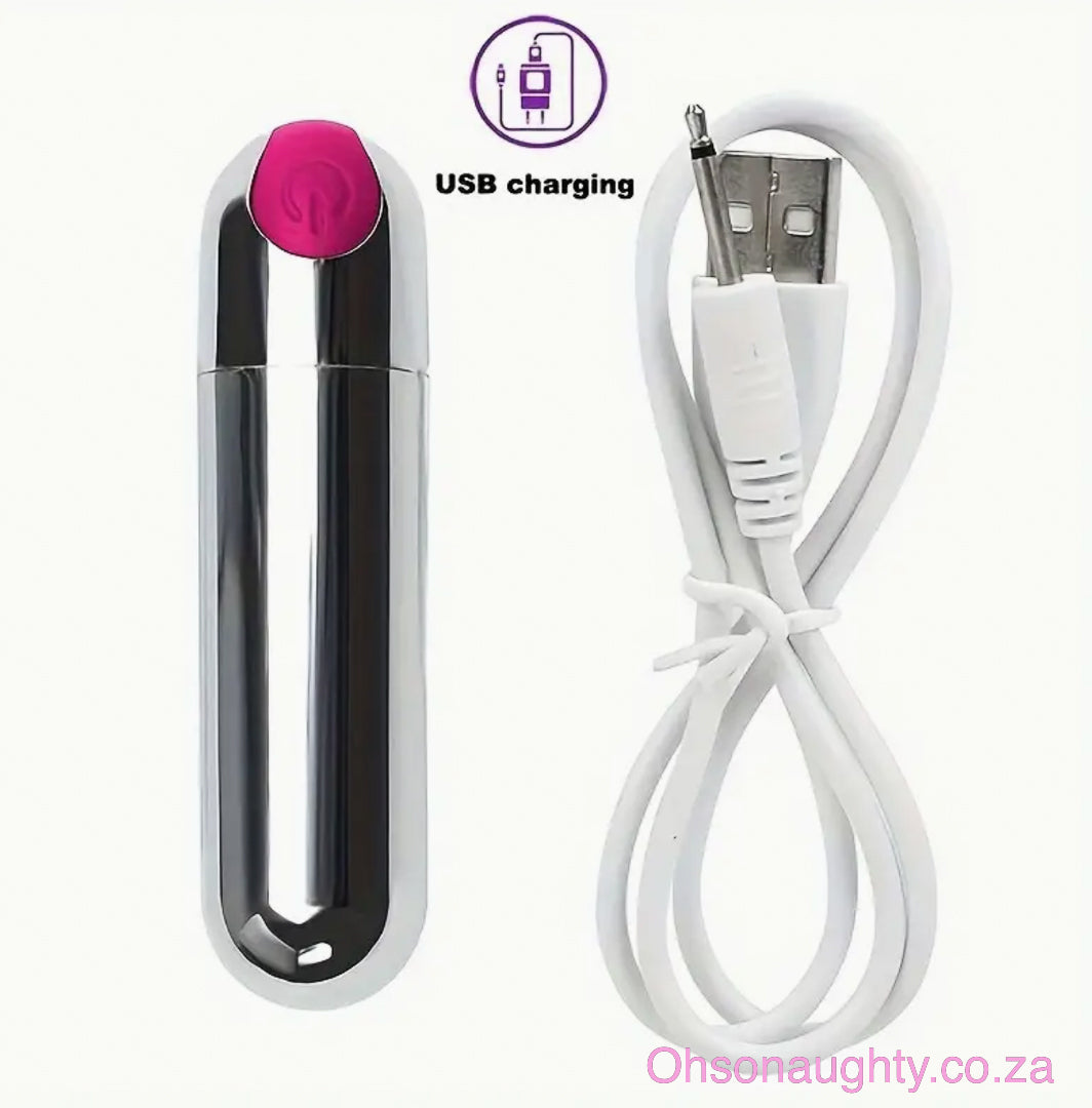 Satisfaction Bullet Silver and Pink Oh So Naughty