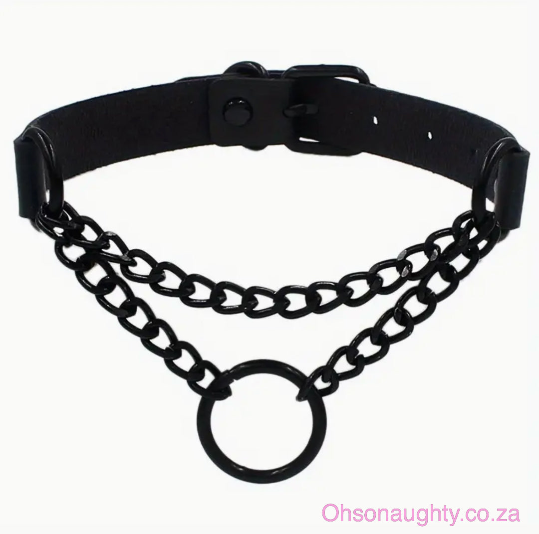 Adjustable PU Leather Choker Necklace Oh So Naughty