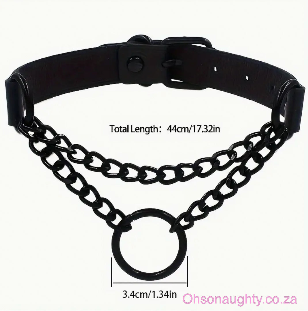 Adjustable PU Leather Choker Necklace Oh So Naughty