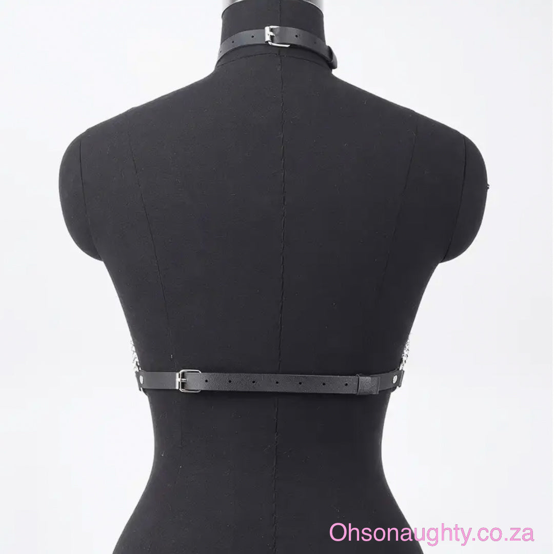 Sexy Strappy Bra Belt With Chain And Circle Design Oh So Naughty