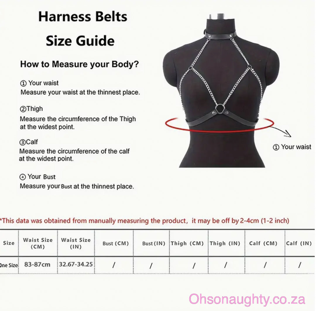 Sexy Strappy Bra Belt With Chain And Circle Design Oh So Naughty