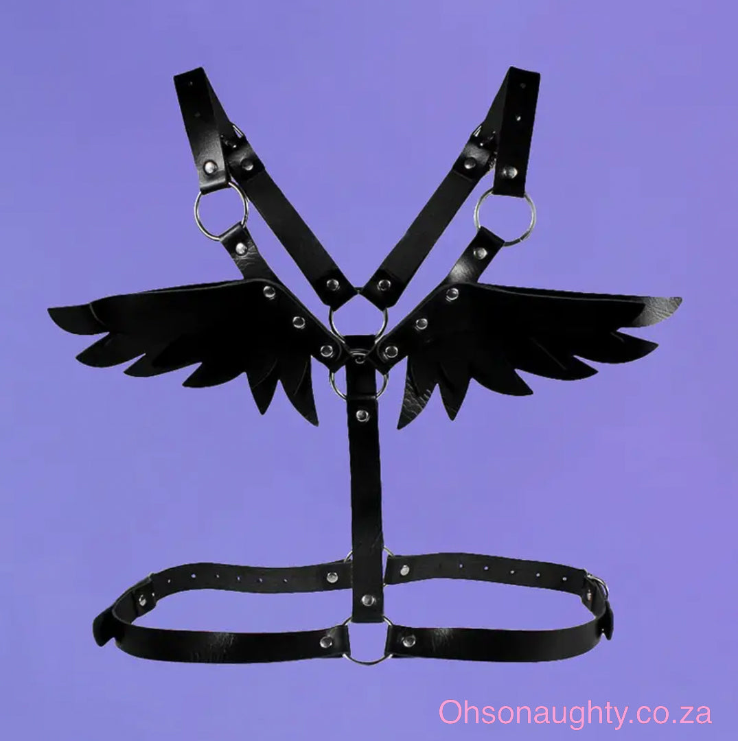 Sexy Punk Angel Wings Harness Belt BLACK Oh So Naughty