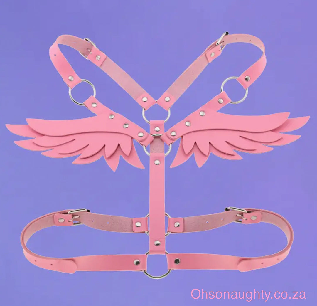 Sexy Punk Angel Wings Harness Belt PINK Oh So Naughty