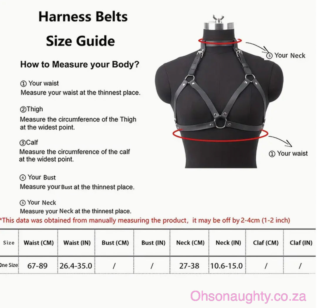 Gothic Punk Faux Leather Body Harness Oh So Naughty