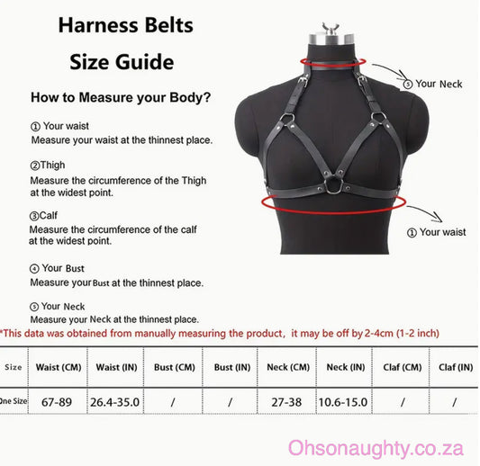 Gothic Punk Faux Leather Body Harness Oh So Naughty