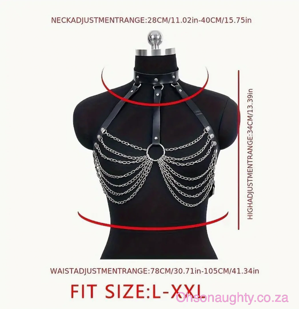 Hollow Chain Design Harness Bralette Oh So Naughty