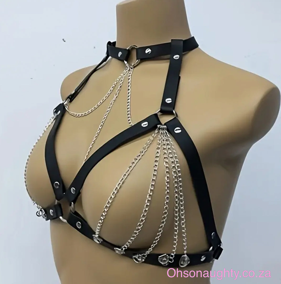 Chain Detail Design Harness Bralette Oh So Naughty