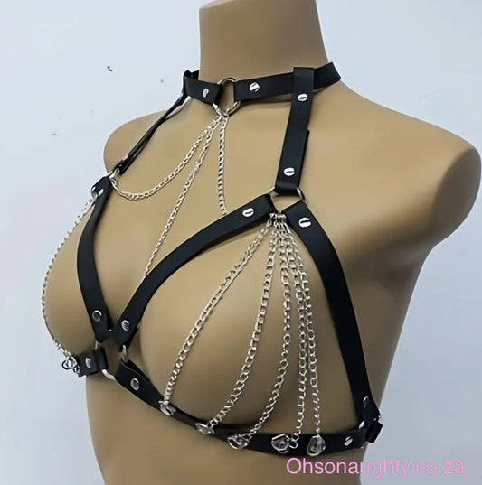 Chain Detail Design Harness Bralette Oh So Naughty