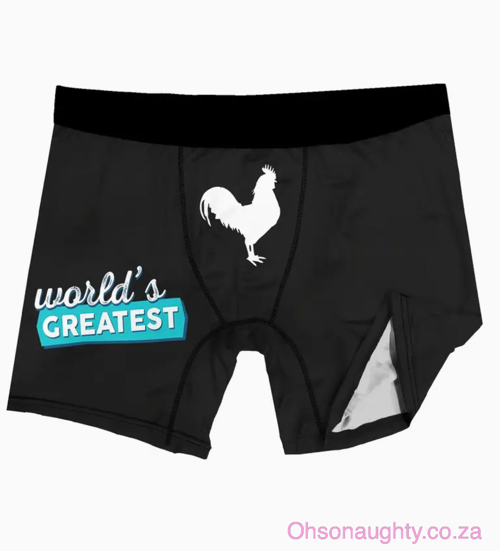 Men's Cartoon Rooster Print Fashion Novelty Boxer Briefs Oh So Naughty