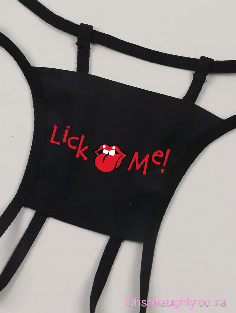 Lick Me! Crotchless Thong Oh So Naughty