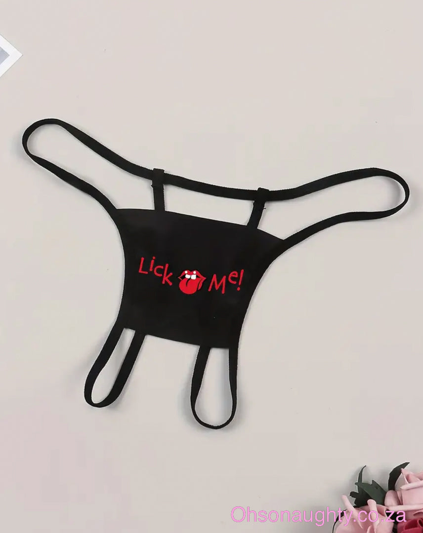 Lick Me! Crotchless Thong Oh So Naughty