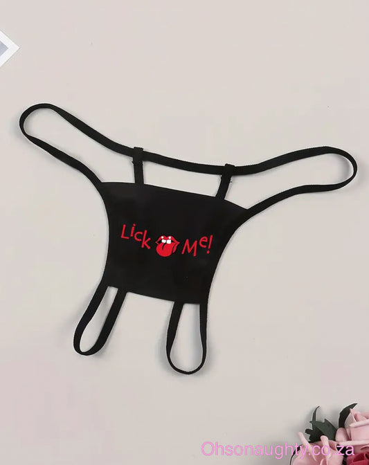 Lick Me! Crotchless Thong Oh So Naughty