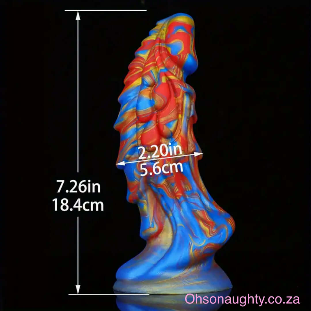 Red & Blue Wolf Dildo with Suction Cup - 18.44cm Oh So Naughty