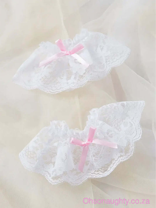Sexy Pink Lingerie Includes Headband, Clothes, Bracelet, Fishnet Stockings Oh So Naughty