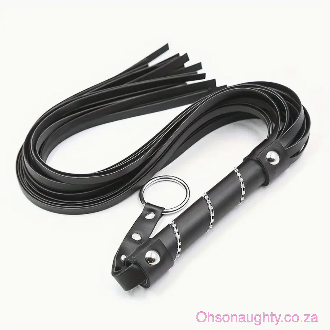 Durable Faux Leather Flogger with Diamond Handle, 73.99cm Oh So Naughty