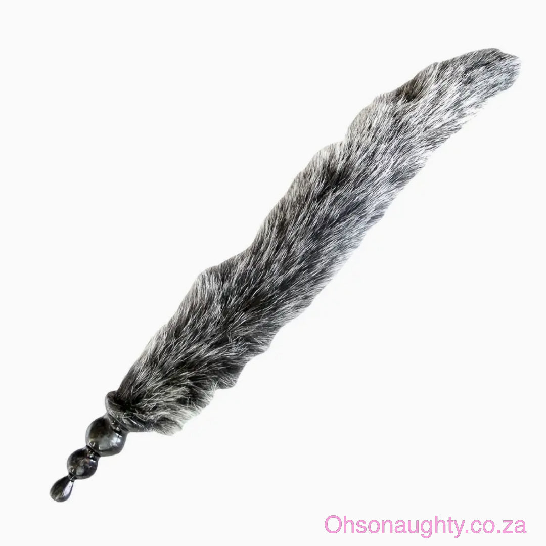 Faux Fur Tail Anal Plug - Grey Oh So Naughty