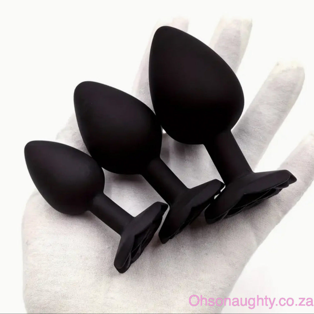 Rose Silicone Anal Plug- Black Oh So Naughty