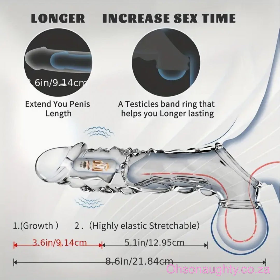 Male Sleeve Long Penis Vibrator Ring Oh So Naughty
