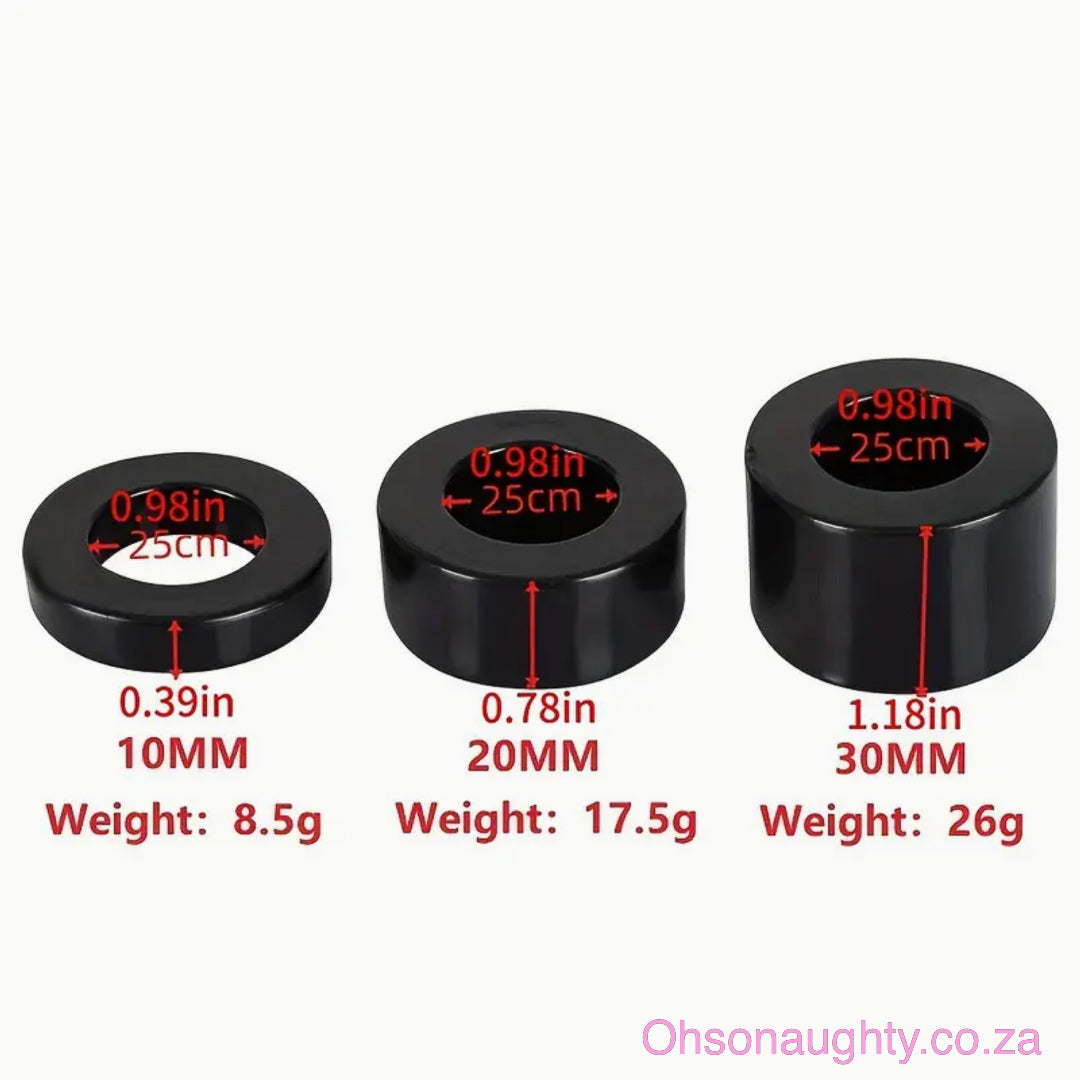 Set of 3 Sizes of Thick Male Cock Rings Oh So Naughty