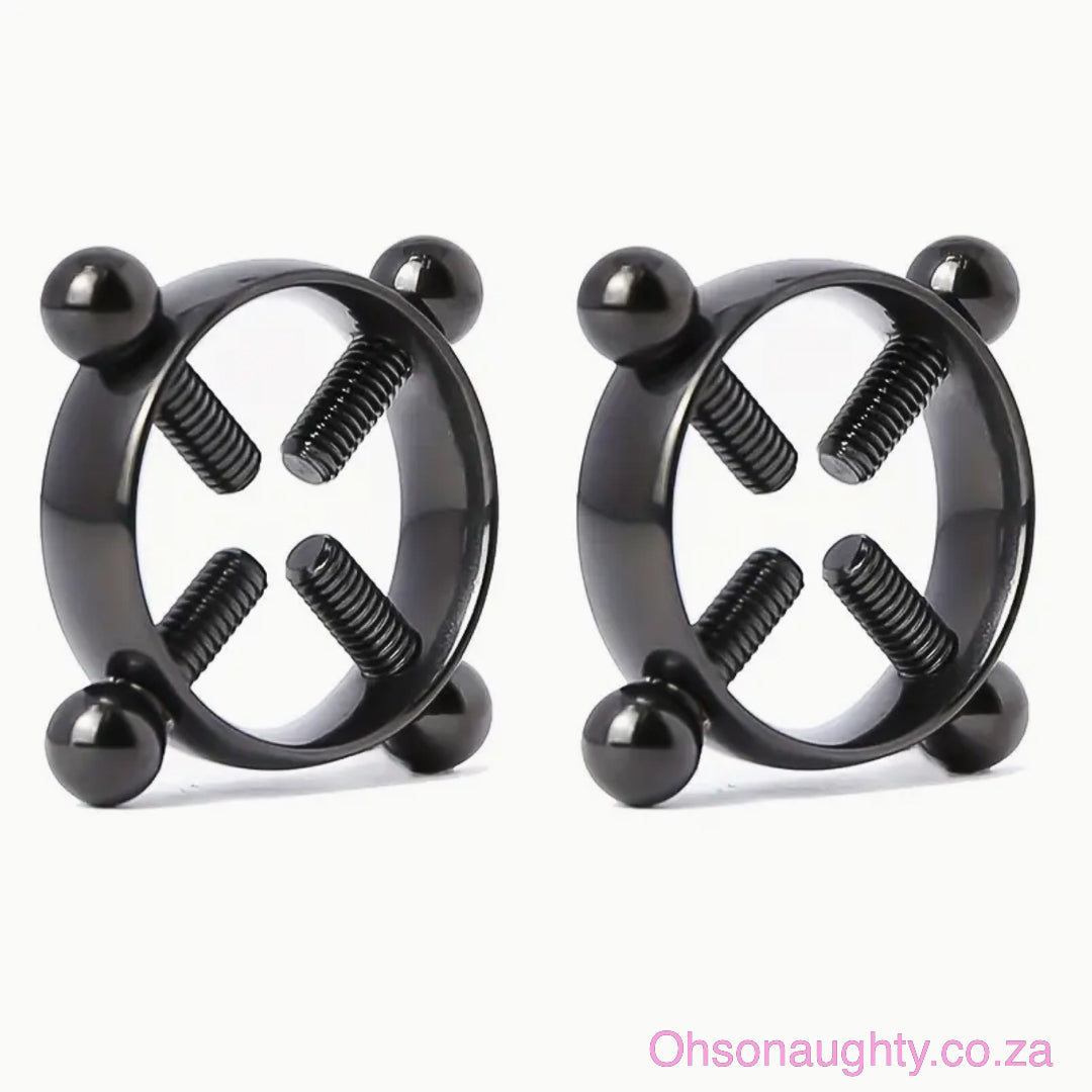 Set Of 2 Adjustable Pressure Nipple Clamps Black Oh So Naughty