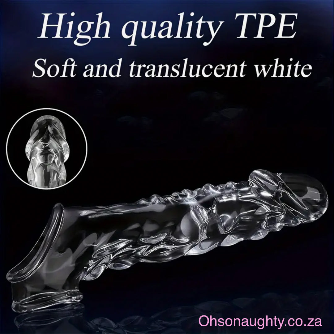 Large Reusable Sleeve with Vibrator Ring, 3.6 Inches (About 9 Cm) Oh So Naughty