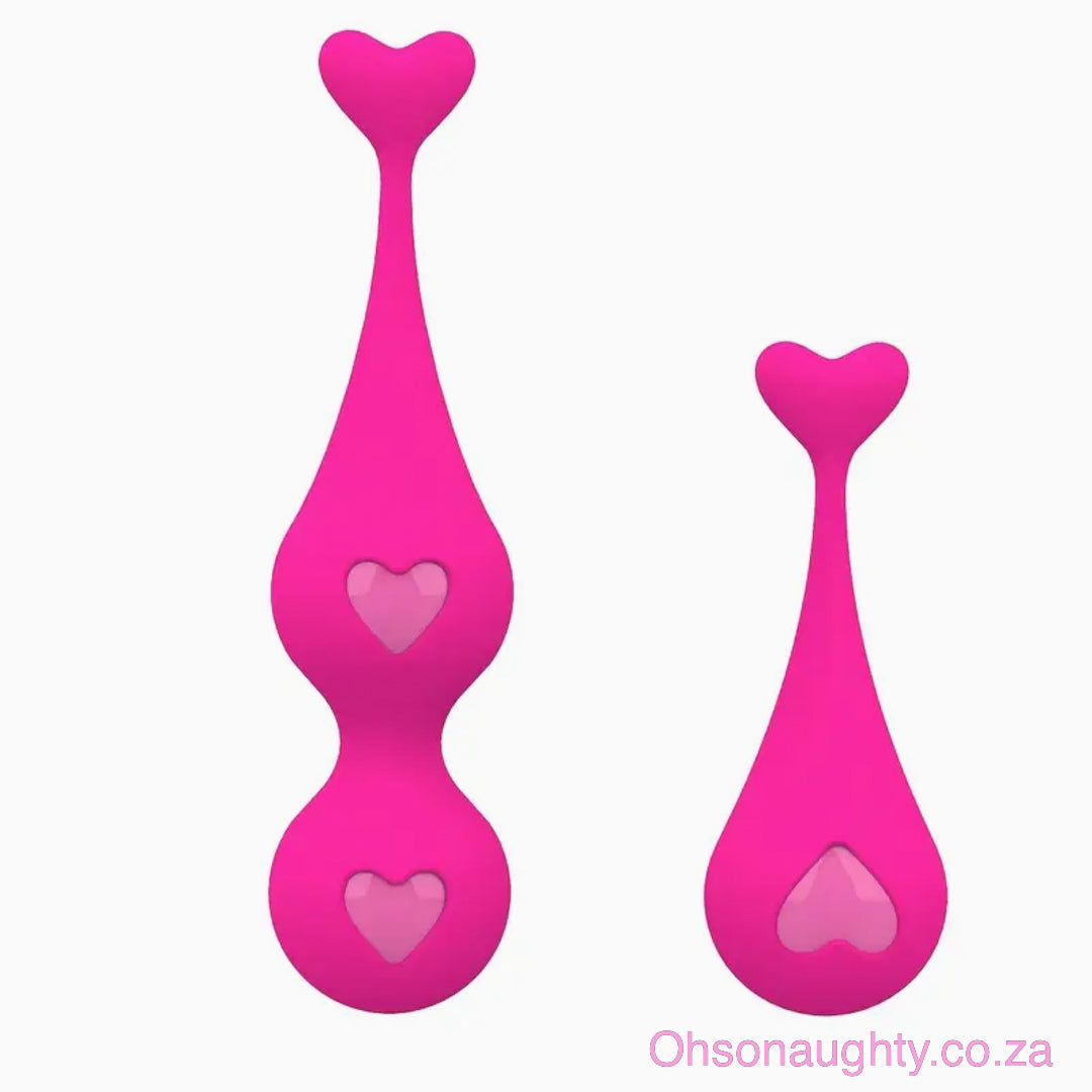 2pcs Silicone Kegel Balls Set Pink Oh So Naughty