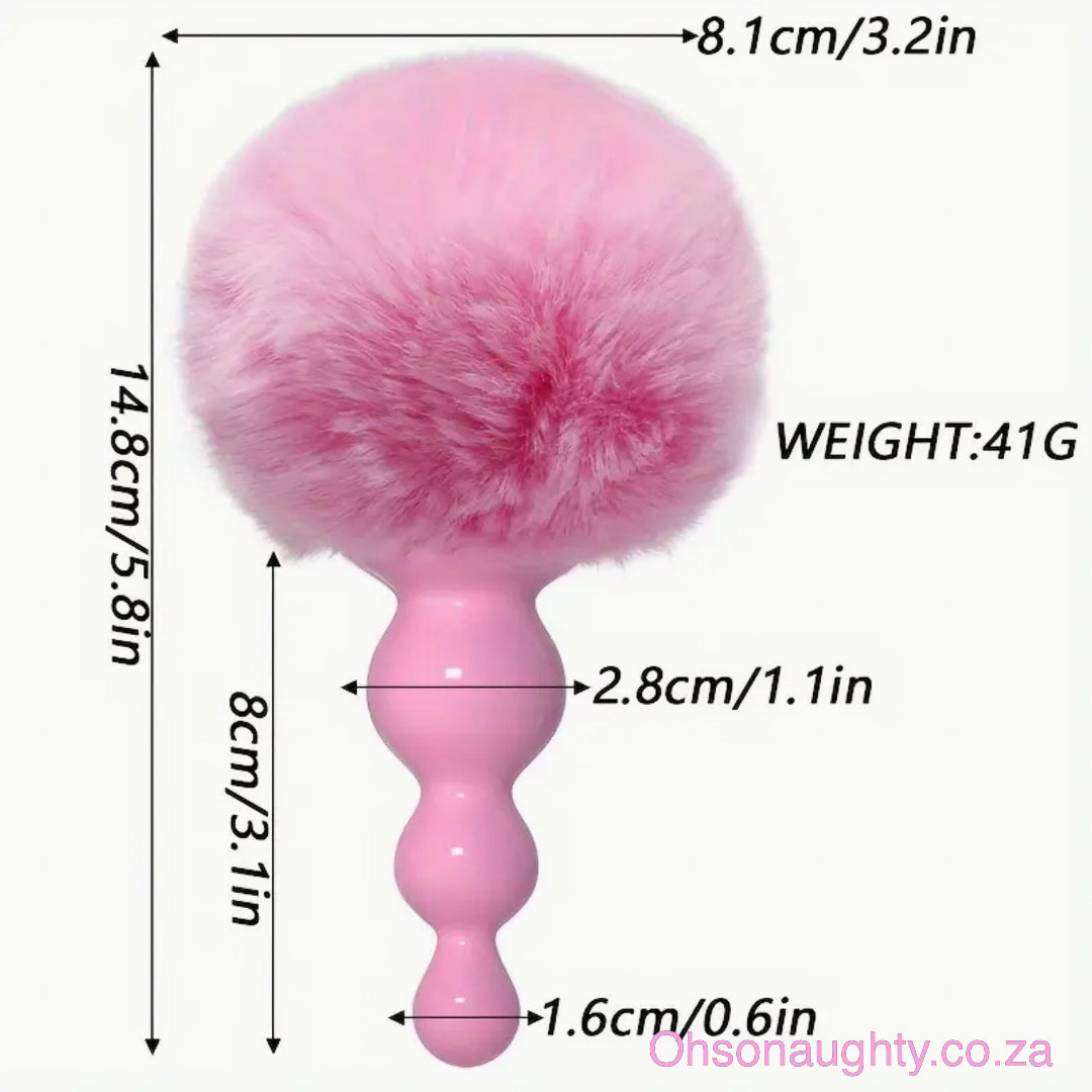 Rabbit Tail Fur Ball Pink Oh So Naughty