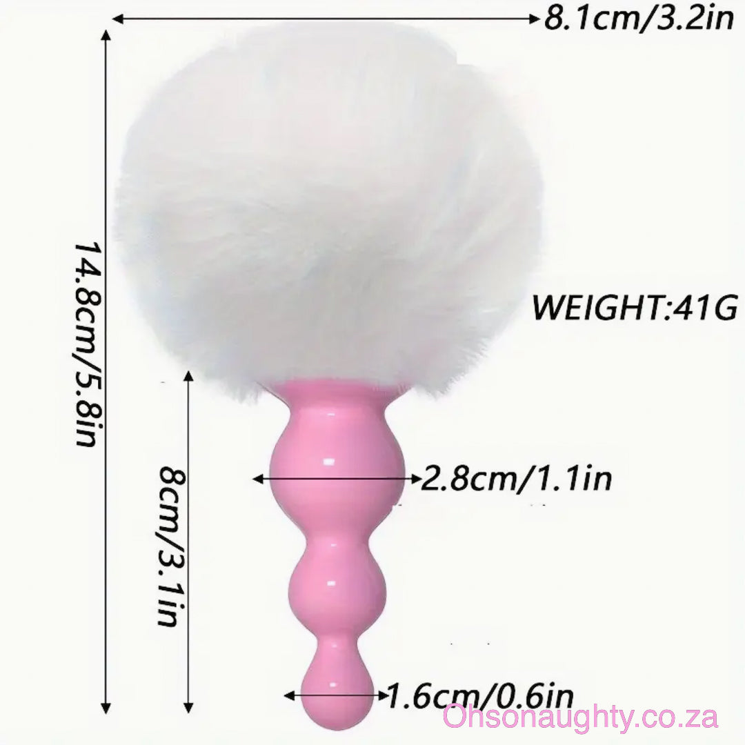 Rabbit Tail Fur Ball White Oh So Naughty