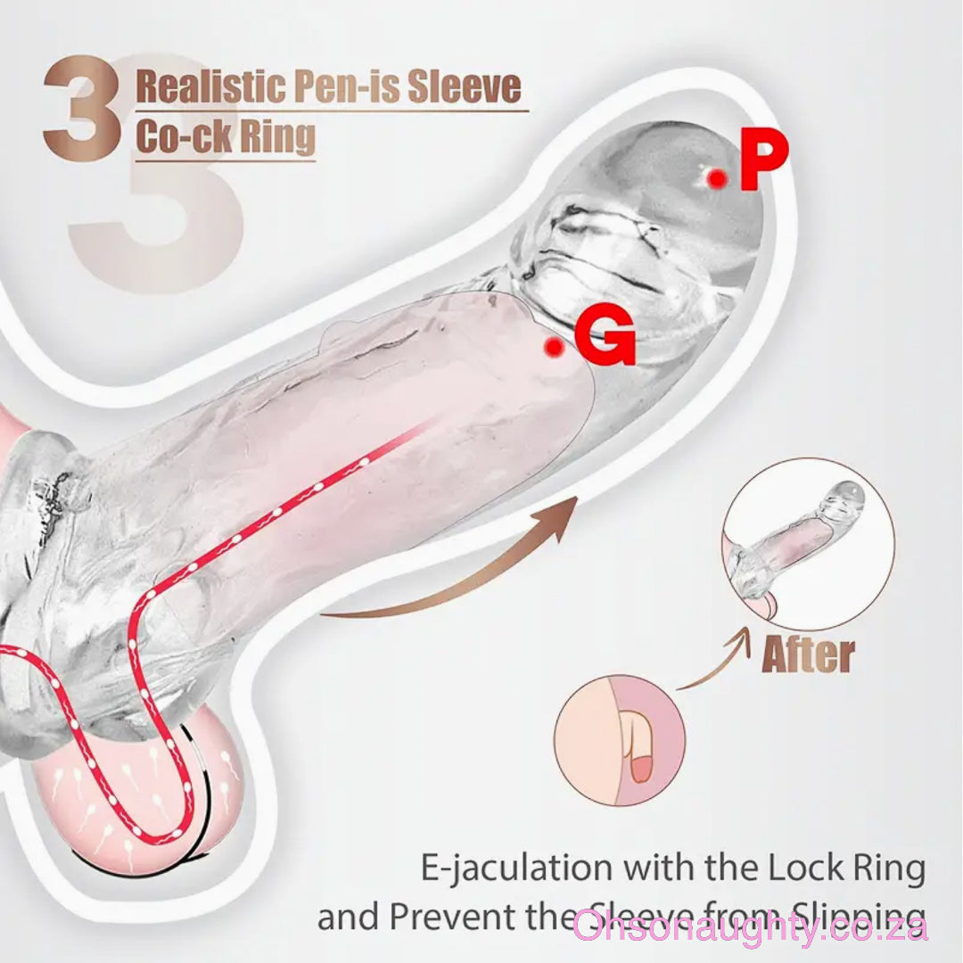 Reusable 3 Size Penis Sleeve Oh So Naughty