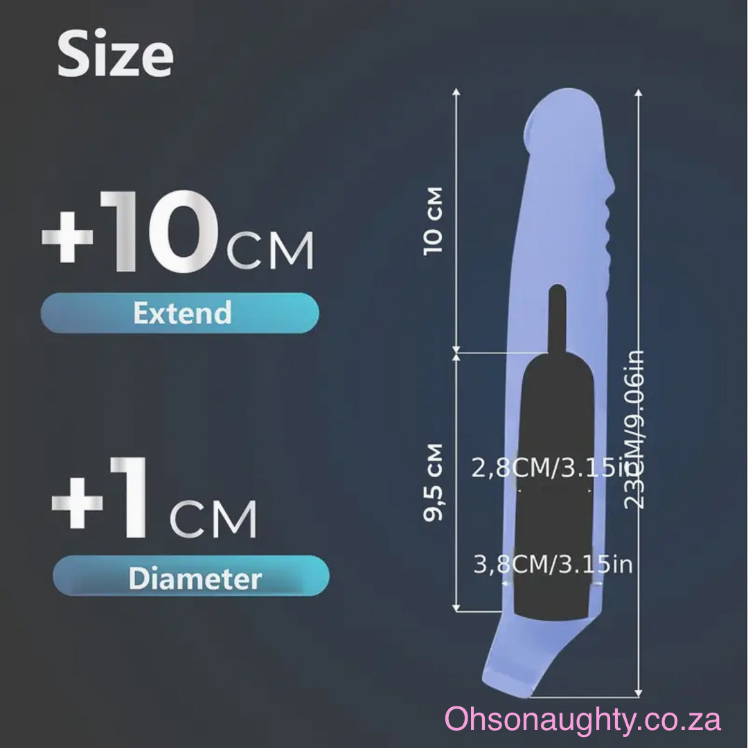 Extend with 10 cm Reusable Penis Sleeve - Transparent Oh So Naughty