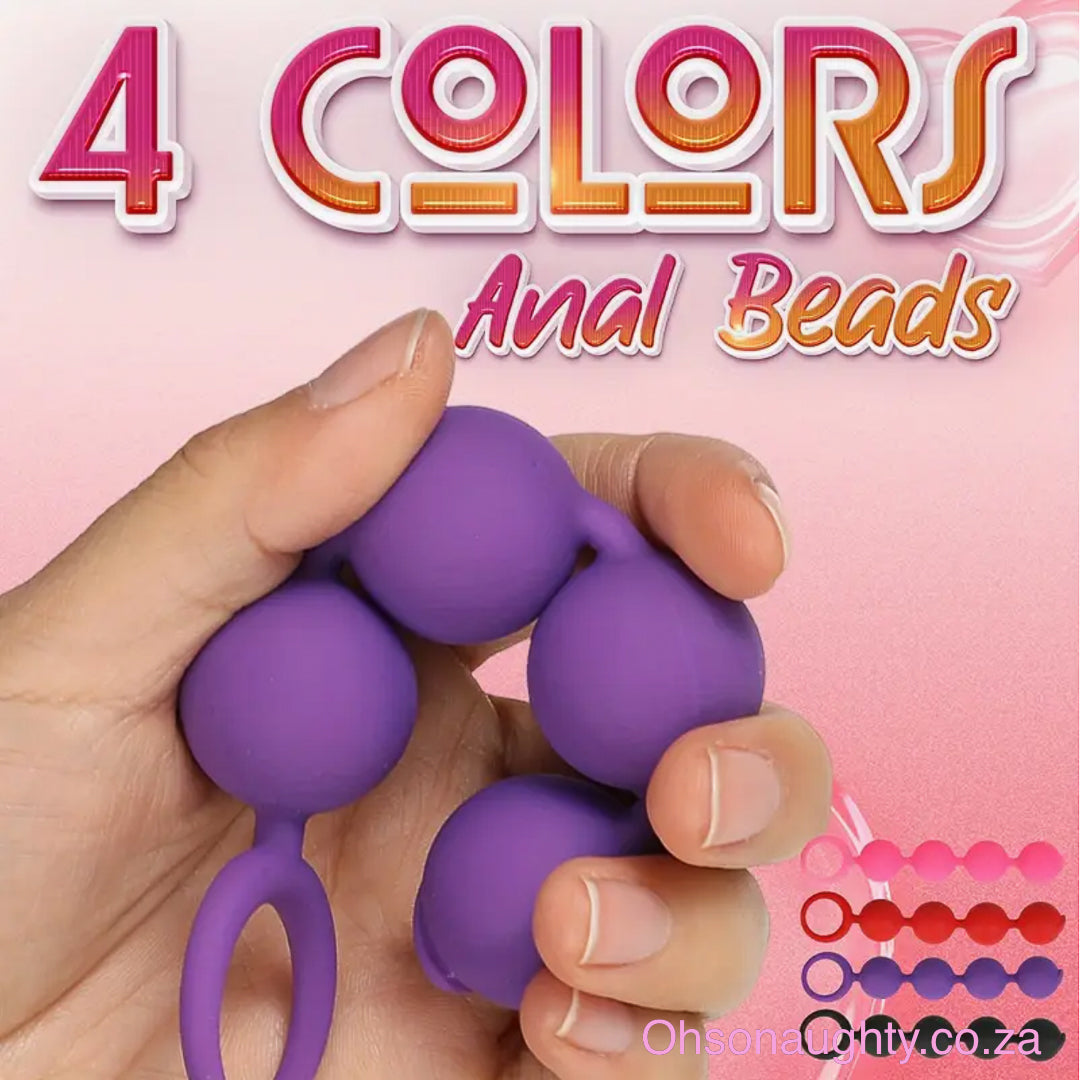 Silicone Anal Plug with Pull Beads Oh So Naughty